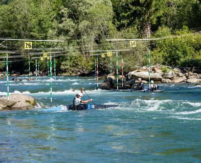 Mittelteil der Slalomstrecke auf der Wildwasser-Arena