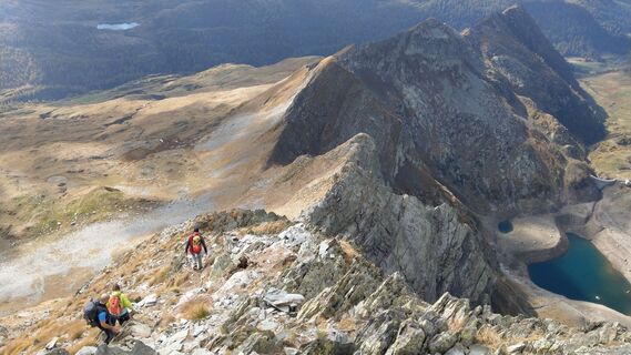 inizio discesa dal monte Aga