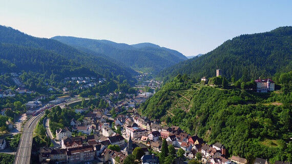 Blick auf Hornberg und den Schlossberg