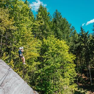 Integrierter Flying Fox beim Klettersteig Latschau