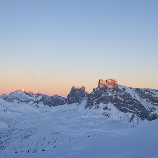 Ausblick von unterwegs in Richtung Sulzfluh, Drusenfluh und Schesaplana