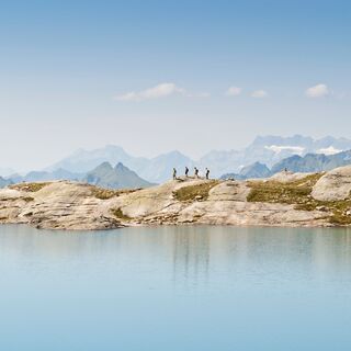 4 Wanderer auf der 5-Seen-Wanderung