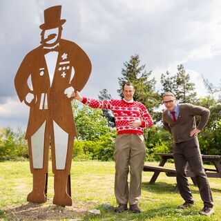 Willi und Ernst auf dem Traumschleifchen Spitzer Stein beim Quetschehannes