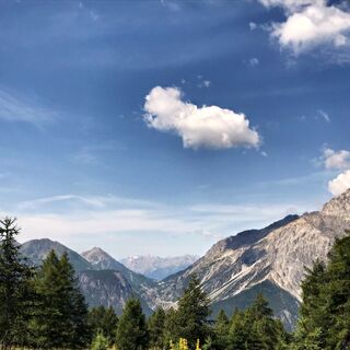 Blick auf den Monte Chaberton von San Sicario Alto