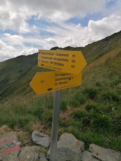 Wegweiser auf der Mößnascharte