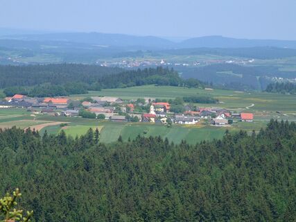 Aussicht von der Aubergwarte auf Sprögnitz