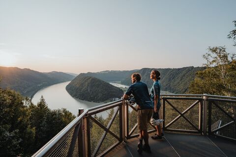 Radfahrer an der Schlögener Schlinge
