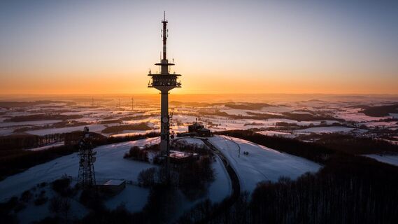 Sonnenaufgang am Köterberg (Luftaufnahme)