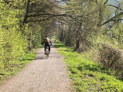 Idyllischer Weg entlang der Aach