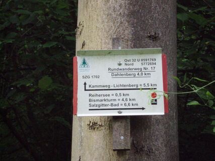 Salzgitter-Gebhardshagen, Startschild Wanderweg 17