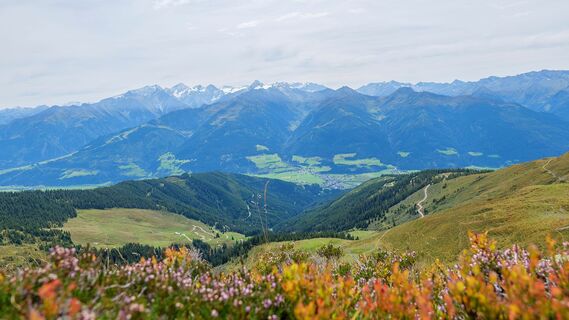 Herbstpanorama auf Niedernsill und Tauern