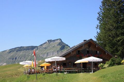 Bergalm mit Schmittenstein im Hintergrund