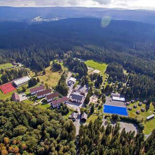 Blick auf das Gelände des Waldparks Grünheide