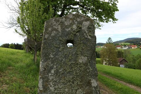 Lochstein am Wanderweg in Riegersbach_Vorau_Oststeiermark