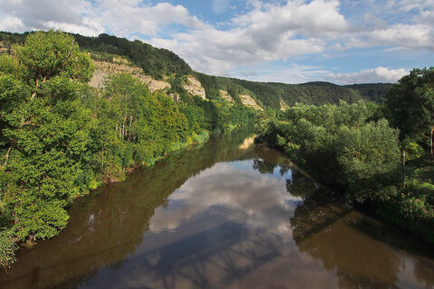 Werra bei Ebenau von der Radwegbrücke