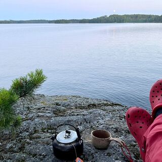 Abendlandschaft von Rautsaari nach Konniselkä