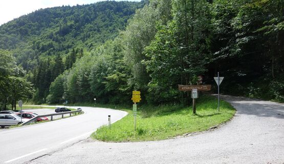 gegenüber dem Parkplatz