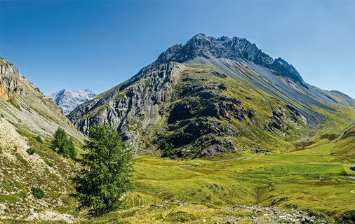 Die Alpe Trela: links das Val Pettini, in der Mitte die Bocchetta di Trela, rechts das Val Corta (1)