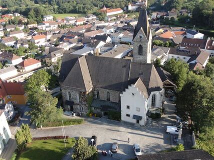 Schwertberg Kirche - Luftaufnahme