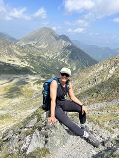 Photo de Karin Vrabel le long du parcours