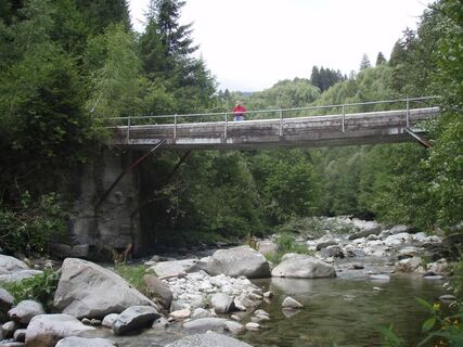 Geröll aus dem Tujetsch im Flussbett