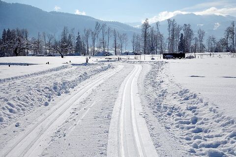 Schöner Winterwanderweg auf dem Großdorfer Feld