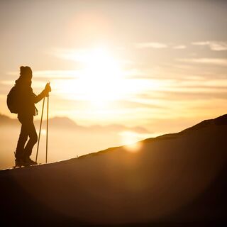 Skitouren beim Sonnenuntergang