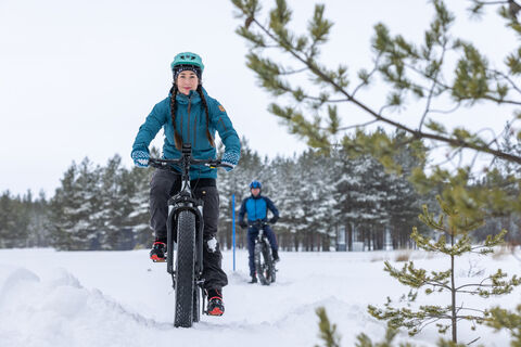 Die Winterradroute ist am besten mit einem Fatbike zu fahren, wenn der Reifendruck etwas unter 1 bar liegt