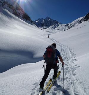 Der lange und flache Anstieg durch das Gaisbergtal in Richtung Süden