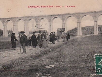 Alte Postkarte mit dem Viadukt von Arzac