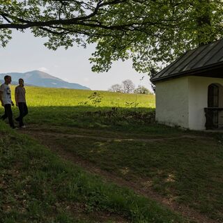 Samhofkapellen-Rundweg mit Wanderer