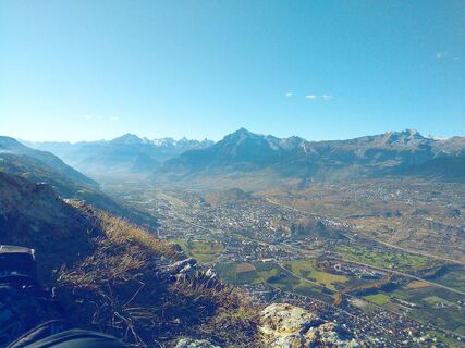 Blick vom Aussichtspunkt Belvédère Richtung Sion