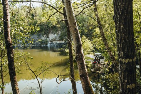 Mountainbiker an der Resilacke