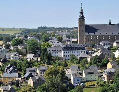 Blick auf die Bergstadt Schneeberg