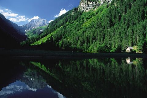 Blick vom Laberer Boden oberhalb der Unteren Steinwendalm zum Hochgolling