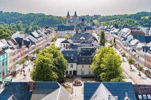 Blick auf den Rochlitzer Markt vom Kirchturm der Kunigundenkirche Rochlitz
