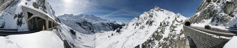 360° Flexenpass Straße