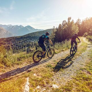 Mountainbikers über Bürchen