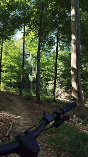 Photo de K.M. le long du parcours