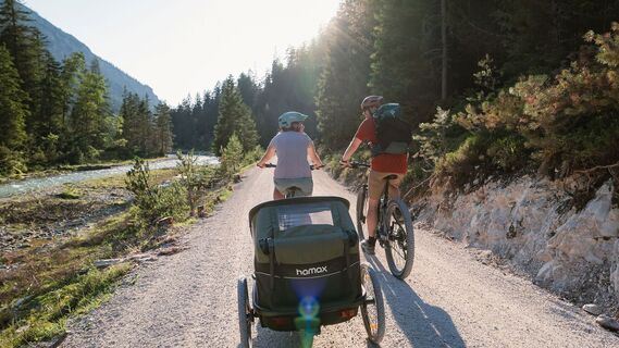 Biketour mit Kinderanhänger im Hinterautal