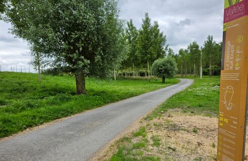 Wanderweg-Schild Der Übergang bei den Wölfen