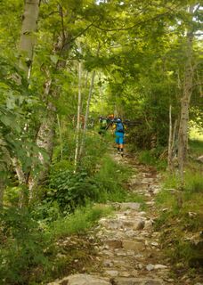 Auf dem abwechslungsreichen Trail im Grünen