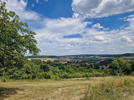 Blick auf Gersheim vom ehemaligen Kalkbergwerk Gersheim
