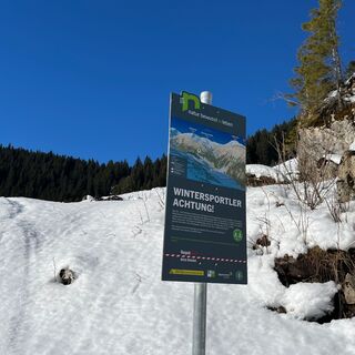 Informationsschild vor der Alpe Melköde