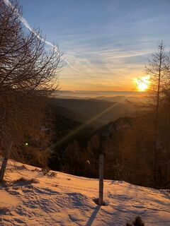 Flattnitz Sonnenaufgang Schneeschuhwandern