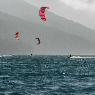 Kiter auf dem Silvaplanersee