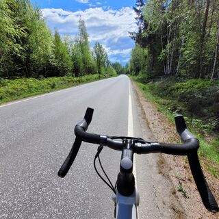 Fahrrad am Straßenrand