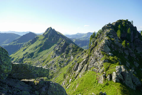 Blick zurück beim Aufstieg zur Vorderen Gstemmerspitze