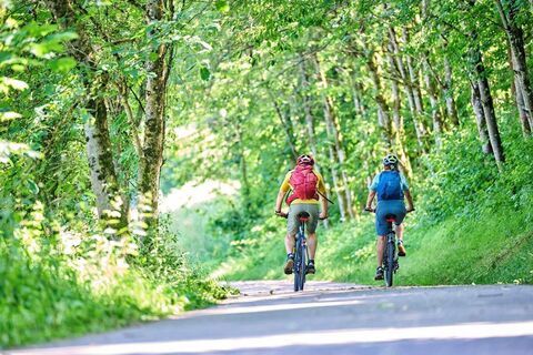 Radfahrer auf dem Kocher-Jagst-Radweg