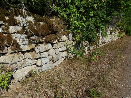 Trockenmauer an der alten Bahnhstrecke